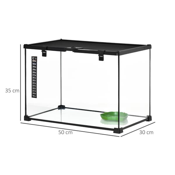 Glasterrarium med termometer 50x30x35 cm