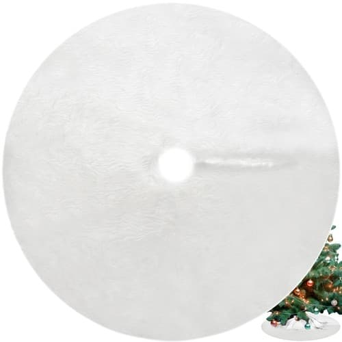 Rundt juletreteppe 90cm Grå Ull