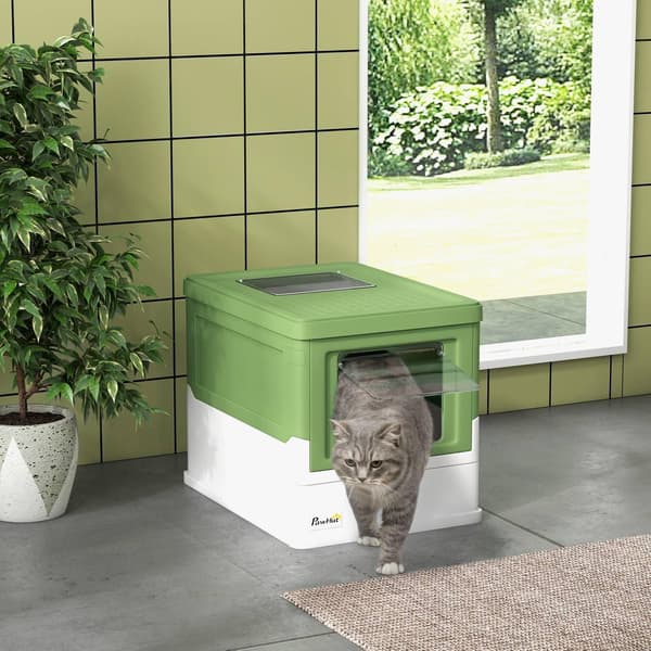 Luktfri kattsandlåda med lock och skopa