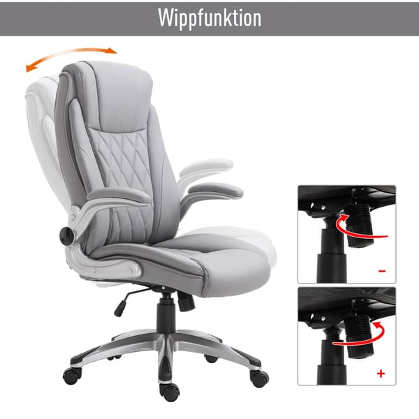 Ergonomisk computerstol med nakkestøtte i kunstlæder