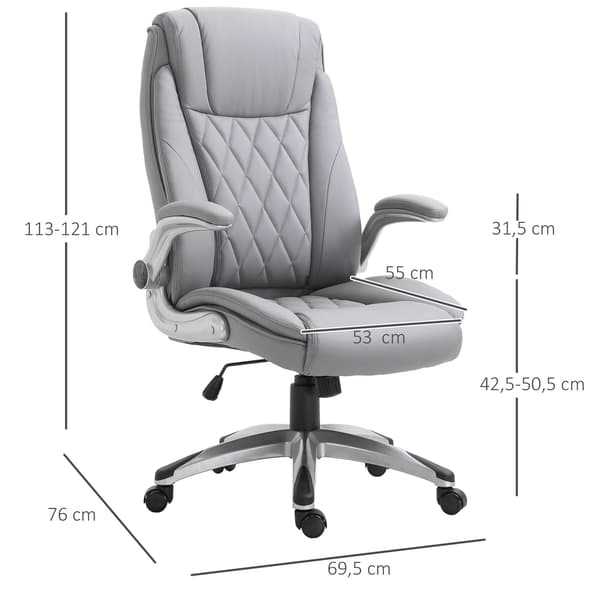 Ergonomisk computerstol med nakkestøtte i kunstlæder