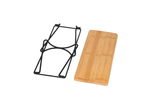 3-lags serveringsbrettsett i bambus – sammenleggbart, 6 deler