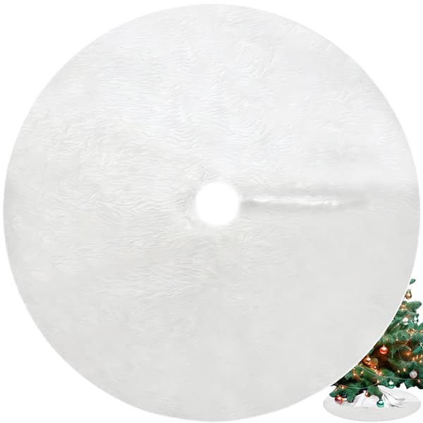 Rund Julgransmatta 90cm Grå Ull