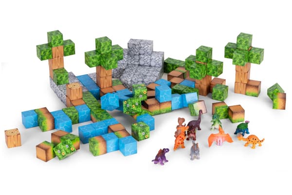 Magnetiske byggeklodser, 142 dele, dinosaurfigurer