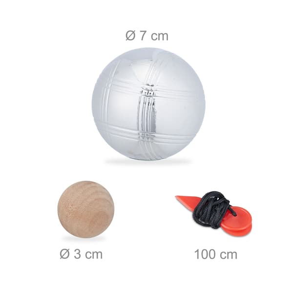 3 boulebollar i ett set