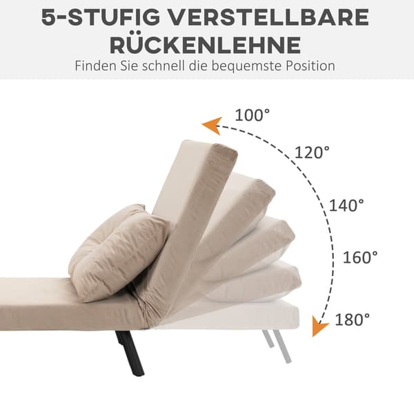 Beige sovesofa med sengefunktion og rygpude