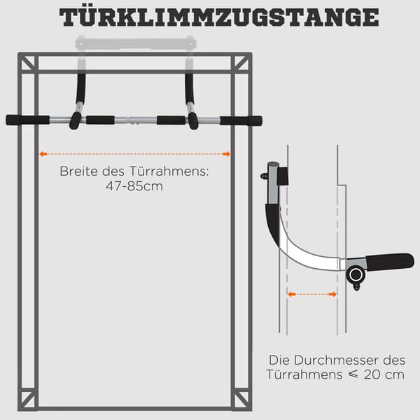 Multifunktionell Pull-Up Bar för Dörr, Stål/Skum