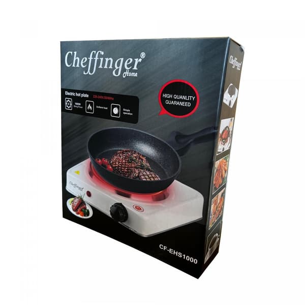 Cheffinger CF-EHS1000: 1000W elektrisk värmeplatta - enkel