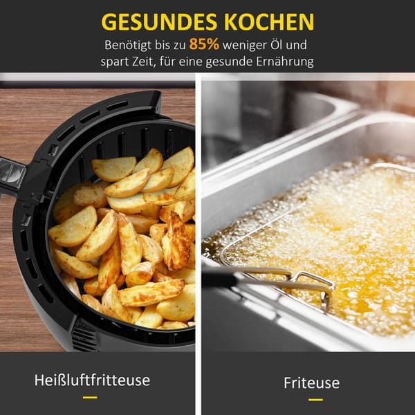 Varmluftfrituregryde 2,5L Non-Stick 1300W Hvid/Sort