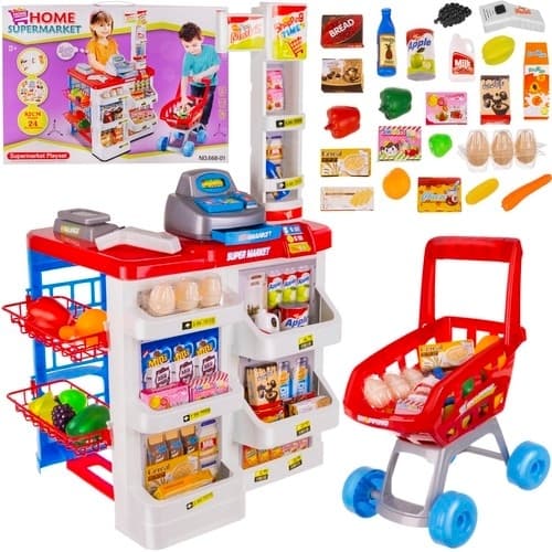 Legetøjssupermarked med Lyd, Lys & Trolley