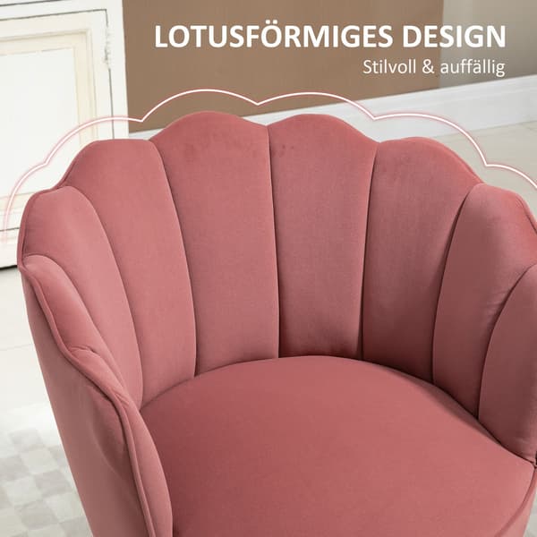 Rosa Fåtölj i Polyester och Gummiträ