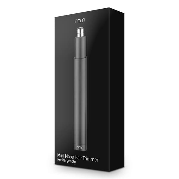 Næsehårstrimmer, USB genopladelig, nem rengøring, sort