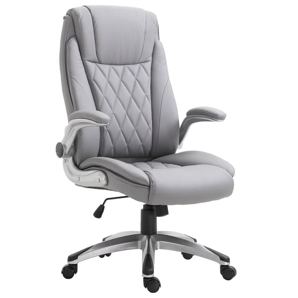 Ergonomisk computerstol med nakkestøtte i kunstlæder