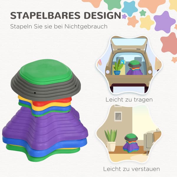 Sklisikker balansestein for barn, 11 stk