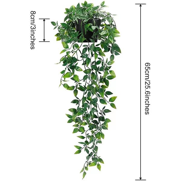Simulering hængende grøn plante - datura 65cm