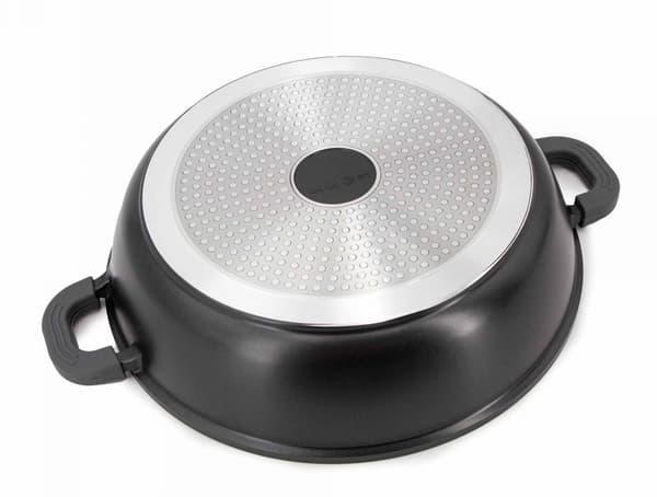 28 cm induktionsgryta, marmorbeläggning, glaslock