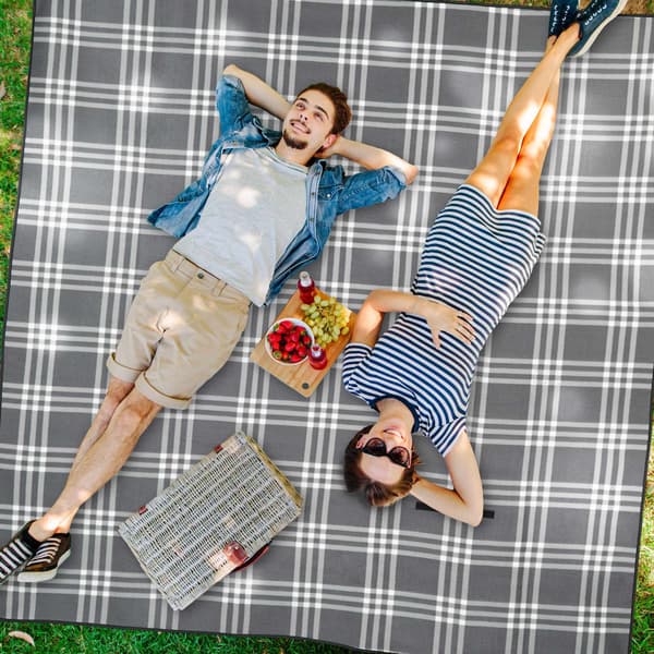 Picknickfilt 200 x 200 cm rutig