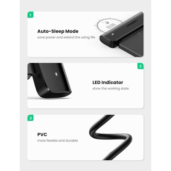 USB C til SATA-adapter - UGREEN - HDD SSD 2,5 Tommer - 5Gbps - Understøtter UASP - Sort