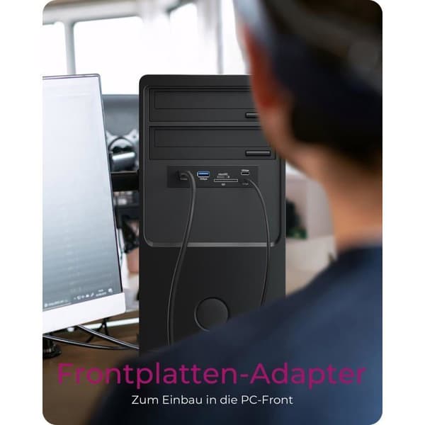 3,5" Diskadapter - ICY BOX - IB-HUB1419-i3 - USB-C 20 Gbit/s - SD/microSD-läsare