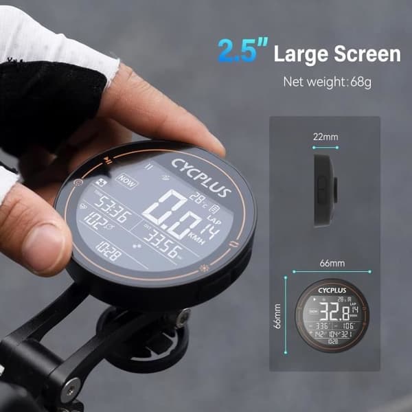 Cykel GPS Computer - CYCPLUS - M2 - Vandtæt IPX6 - Bluetooth 5.0 - Ant+