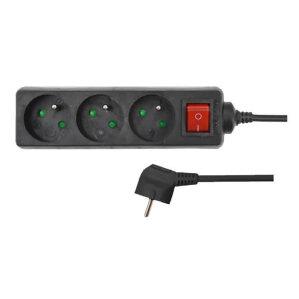 Elkabel - AWTOOLS - 4 stik - 3,0 m - Jordforbindelse og afbryder