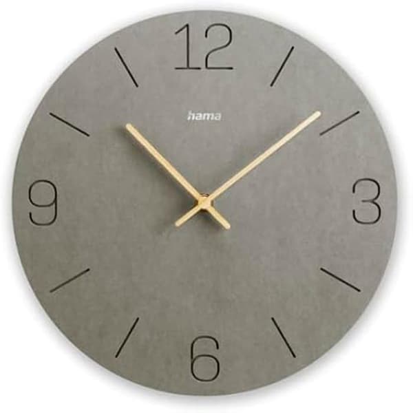 Väggklocka - HAMA - Kreta - Quartz Analog - Ø 30 cm - MDF Grå