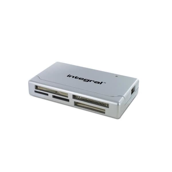 Multi USB 2.0 / Micro SD minneskortläsare - INTEGRAL - Kompatibel med 19 kortformat - Vit