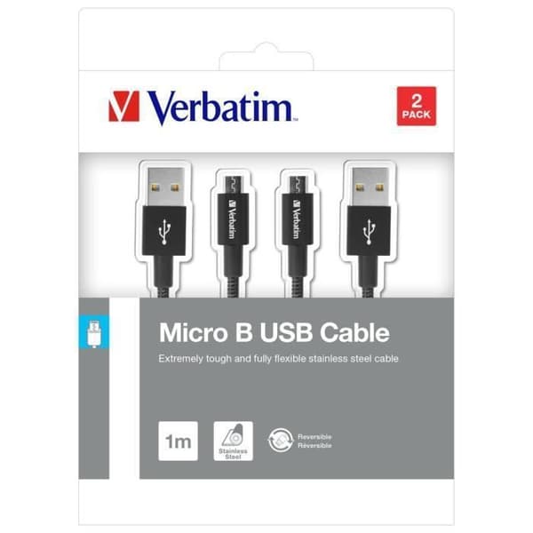 Verbatim 48874 USB-kaapeli - 1m - Micro-USB A USB A:han - 3.0 (3.1 Gen 1) - Musta