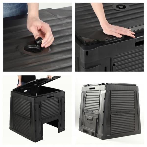 Kompostbeholder - Keter - 470l - Sort - Økologisk - Holdbar - Nem at samle