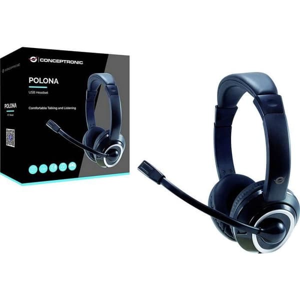 Micro-headset - CONCEPTRONIC - POLONA 01B - USB wired - Circumaural - Sort