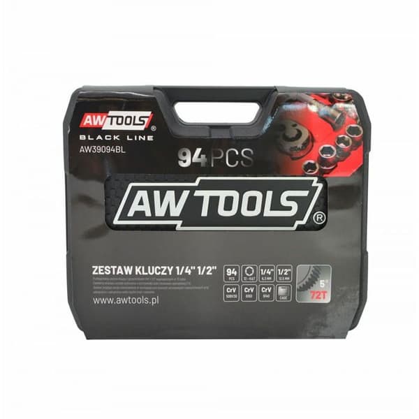 AWTOOLS NØGLESÆT 94 dele 1/2"" / 1/4""