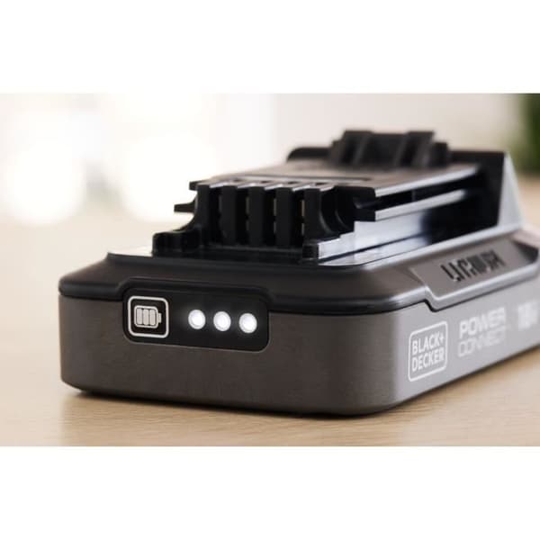 Batteri 18V 2Ah med ladningsindeks - BLACK+DECKER - BDL2018S-XJ - Sort