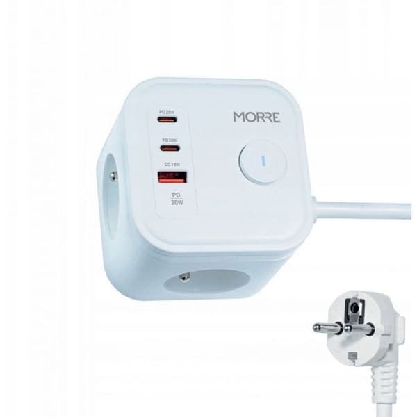 Multiprise Tiross MORRE POWER CUBE 3G, 2xUSB, USB-C 1,5 m