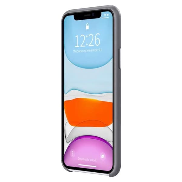 Telefoncover - VALENTA - iPhone 11 - Ægte læder - Mikrofiberfor - Grå