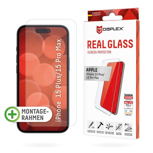 Coque - DISPLEX - iPhone 16 Pro Max - Glas 2D (Displex Real Glass) - Transparent - Bevarede design