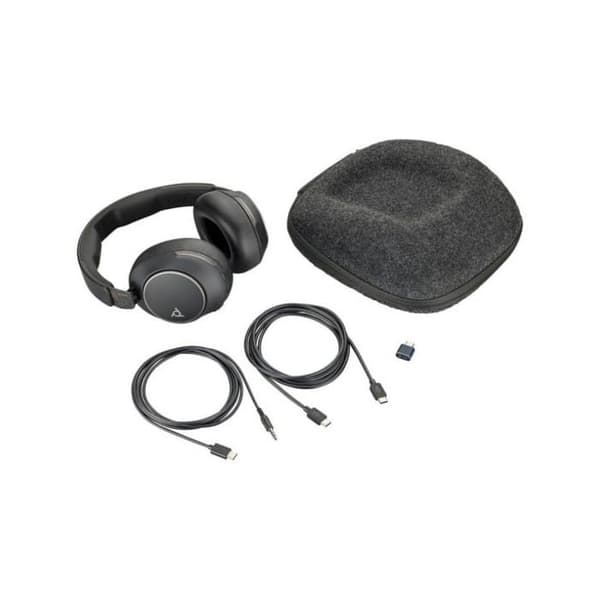 Micro headset uden ledning Poly Voyager Surround 80 UC Bluetooth Sort + USB C og USB A adapter
