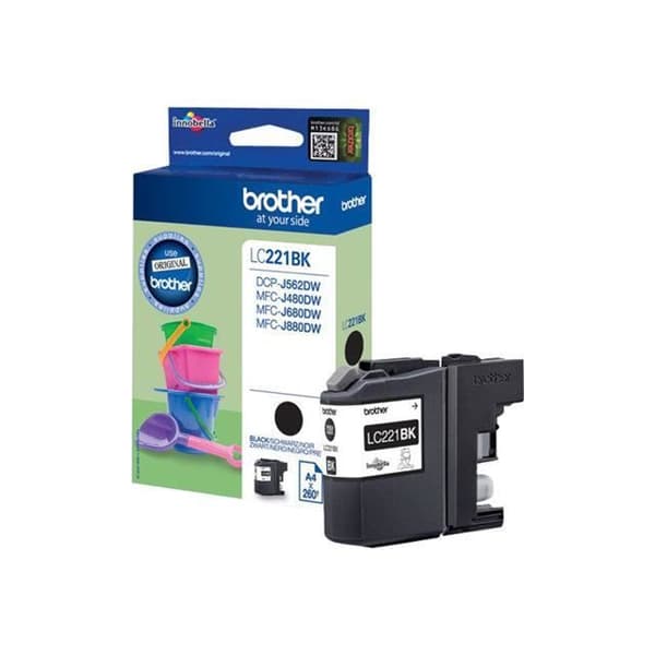 BROTHER Cartouche LC221BK - Sort
