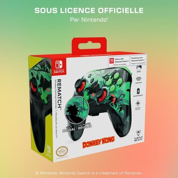 Spilcontroller - Nintendo Switch - Rematch Donkey Kong - Trådløs - Rød/Gul - Turtle Beach