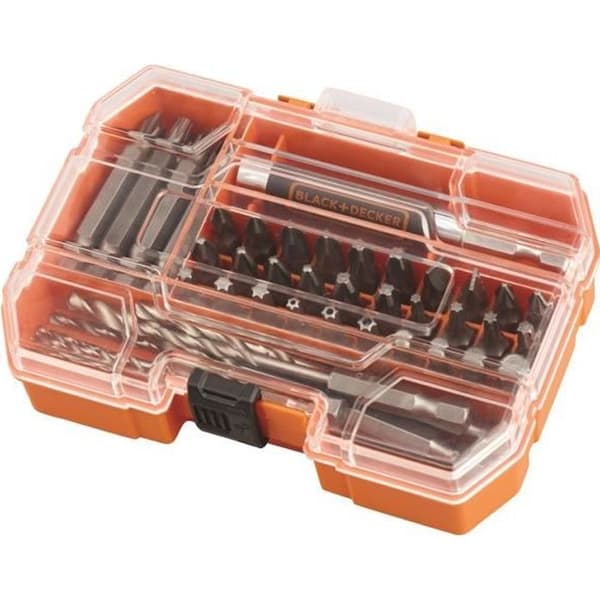 Coffret 45 dele Tilbehør til boring og skruenøgle HSS bor og bits A7234 - BLACK + DECKER