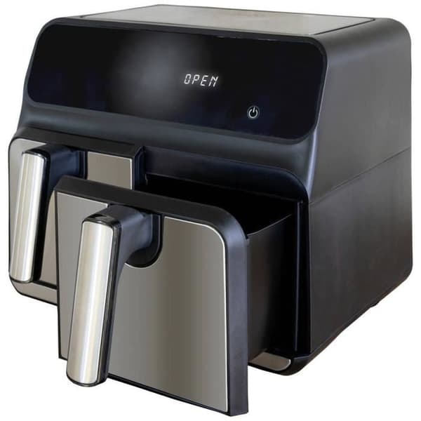 Luftfriture - Unold - TWIN ZONE - 1700 W - 2 termostater - Sort rustfrit stål