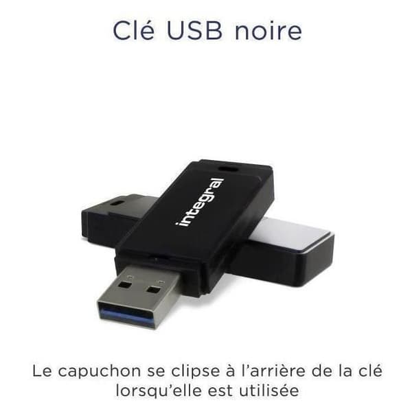 USB-nøgle - INTEGRAL - 128 GB - USB 2.0 - Sort