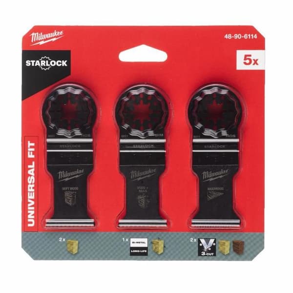 Sæt med 5 multitool-blade MILWAUKEE Træ - 48906114