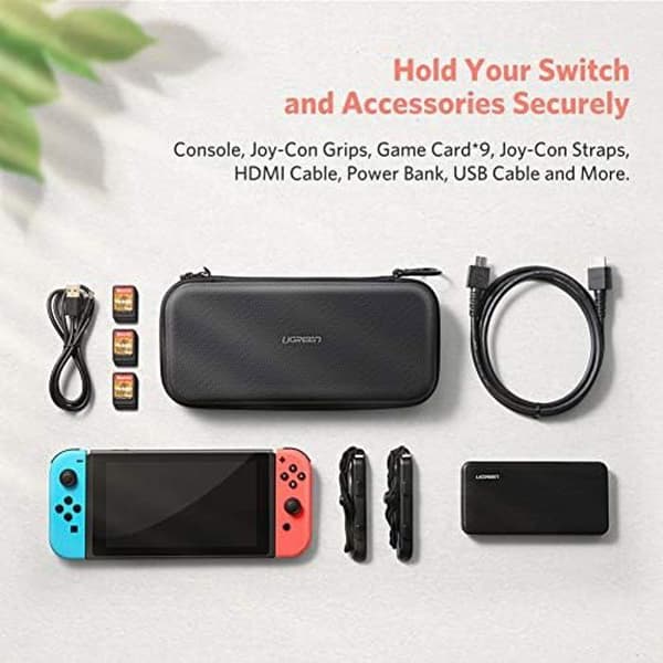 Ugreen Transportetui til Nintendo Switch, hårdt og bærbart etui med 9 pladser til