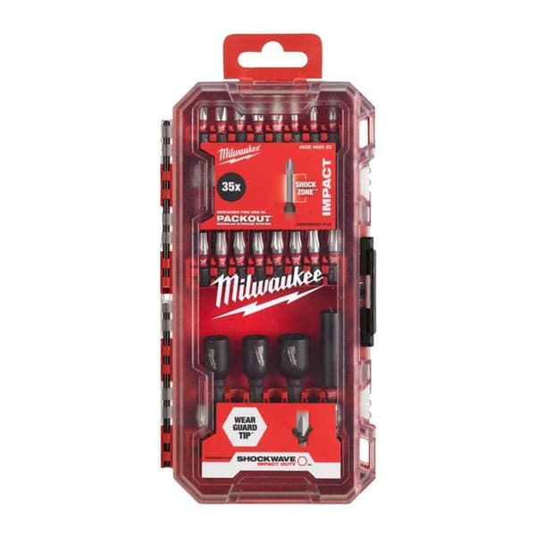 Coffret med 35 stykker SHOCKWAVE - MILWAUKEE 4932492003