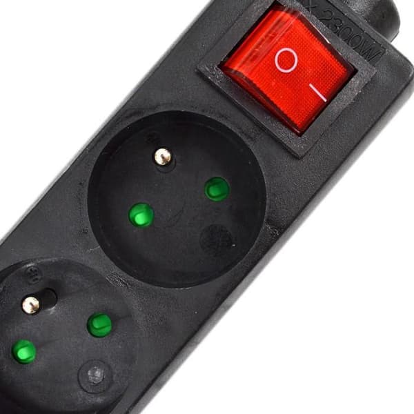 Elkabel - AWTOOLS - 4 stik - 3,0 m - Jordforbindelse og afbryder