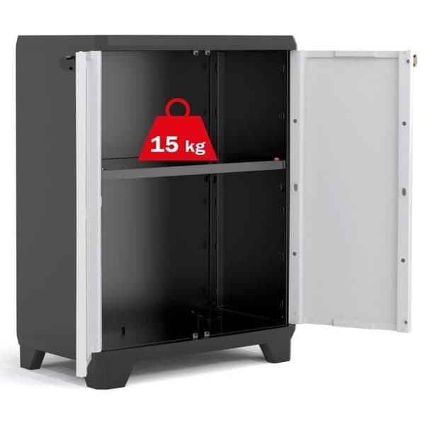 KETER | LAV SKAB LINEAR, Sort / Grå / Blå, 68 x 39 x 90 cm