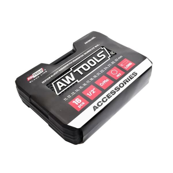 Cliquet - Awtools impact socket sæt 1/2 16 dele 11-32mm