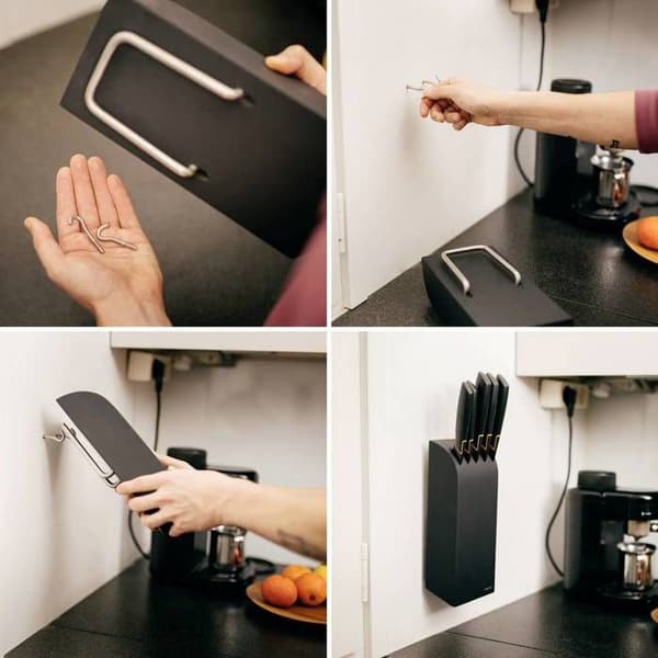 Knivblock - Fiskars - 978791 - 5 dele - Japansk rustfrit stål - Sort