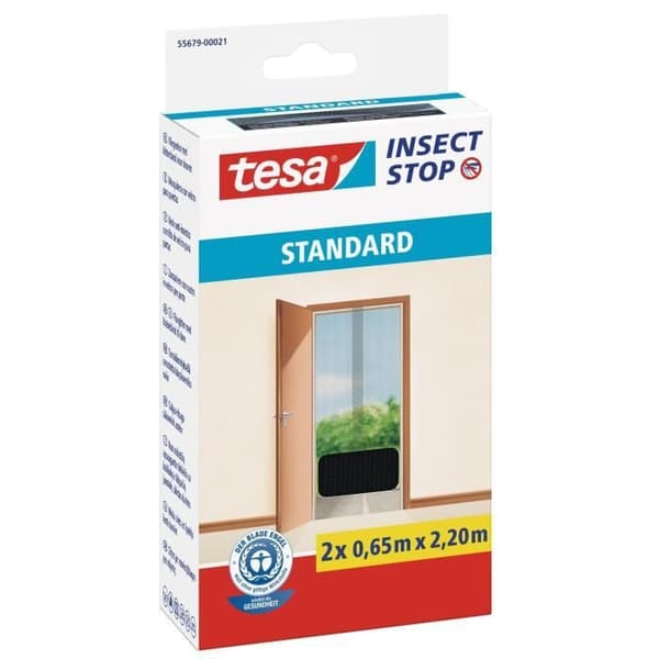 TESA Myggenet Standard til døre - 2 m x 0,65 m x 2 m - Sort