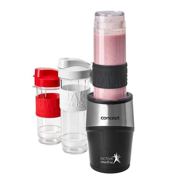 CONCEPT SM3385 smoothie maker ACTIVE SMOOTHIE, tre beholdere, 500 W, sort